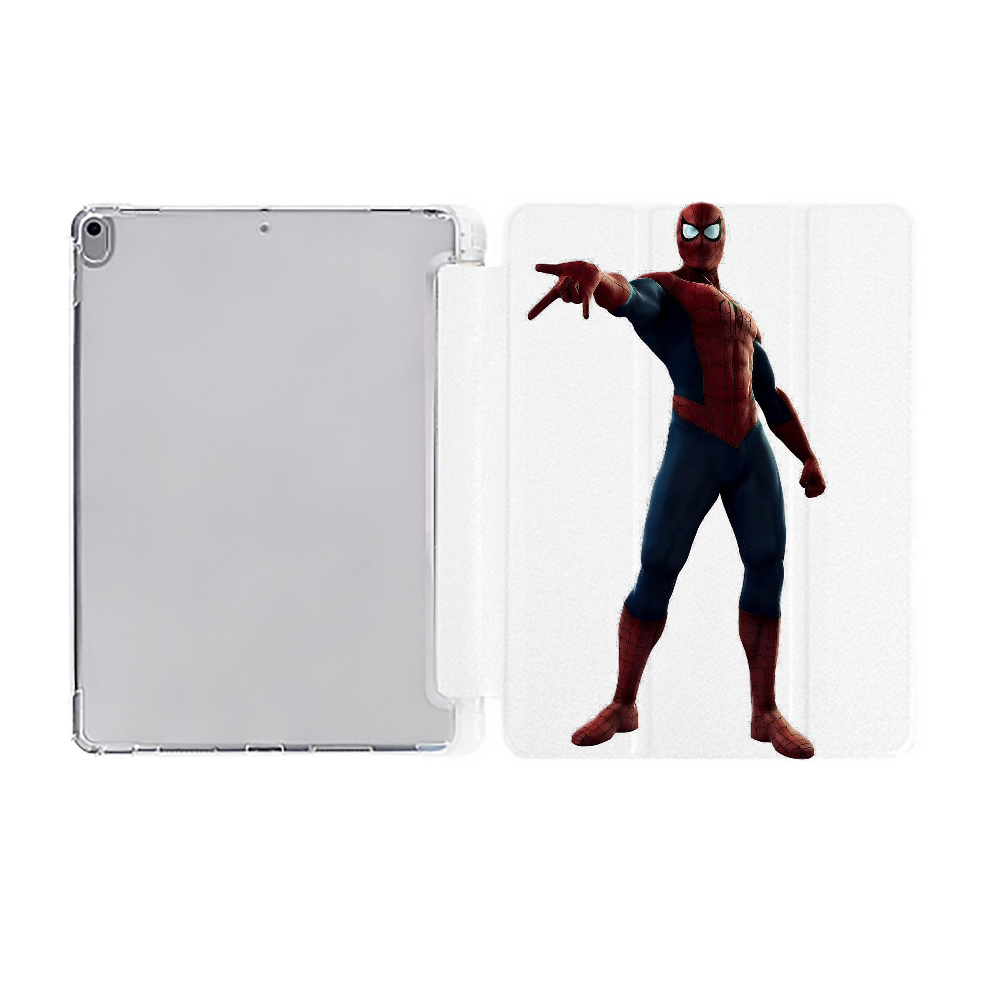 （画像用） Spider Man スパイダーマン IPad ケース ペン収納付き 三つ折りスタンド PUレザー×シリコン 対応機種9.5/10.5/10.9インチ